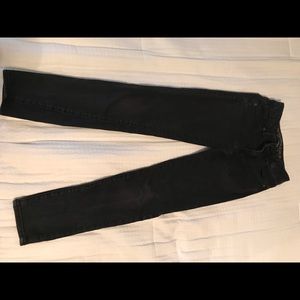 Black faded denim skinny jeans